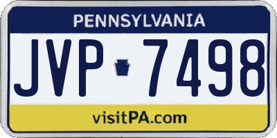 PA license plate JVP7498
