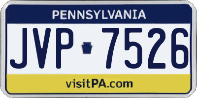PA license plate JVP7526