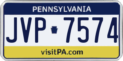 PA license plate JVP7574