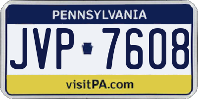 PA license plate JVP7608