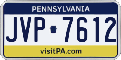 PA license plate JVP7612