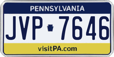 PA license plate JVP7646