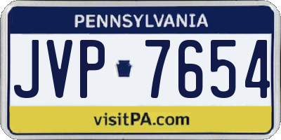 PA license plate JVP7654