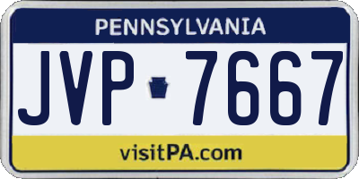 PA license plate JVP7667