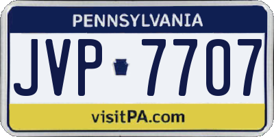 PA license plate JVP7707