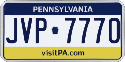 PA license plate JVP7770