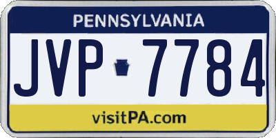 PA license plate JVP7784