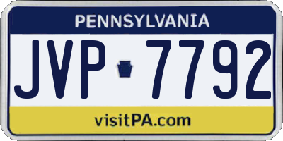 PA license plate JVP7792
