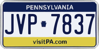 PA license plate JVP7837