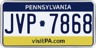 PA license plate JVP7868