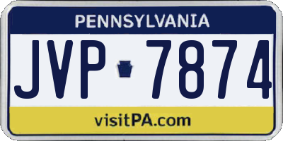PA license plate JVP7874