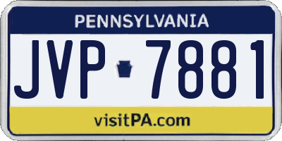 PA license plate JVP7881