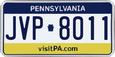 PA license plate JVP8011