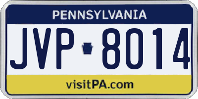 PA license plate JVP8014