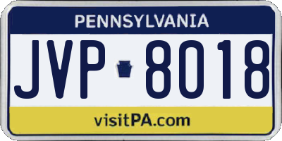 PA license plate JVP8018