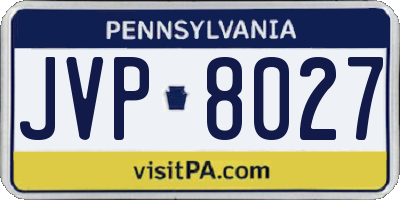 PA license plate JVP8027