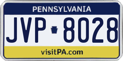 PA license plate JVP8028