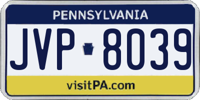 PA license plate JVP8039