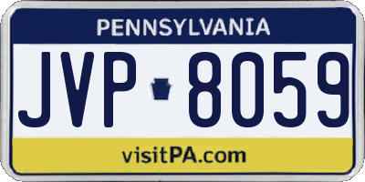 PA license plate JVP8059