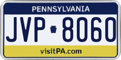 PA license plate JVP8060