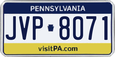 PA license plate JVP8071