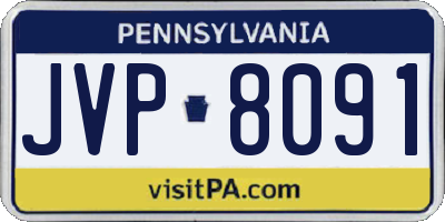 PA license plate JVP8091