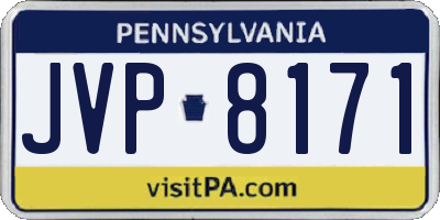 PA license plate JVP8171