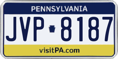 PA license plate JVP8187