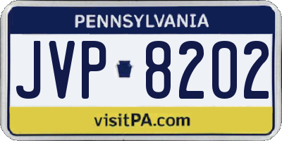 PA license plate JVP8202