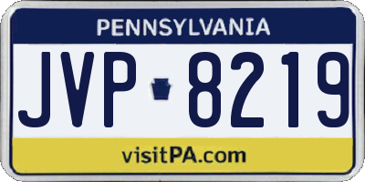 PA license plate JVP8219
