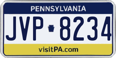 PA license plate JVP8234