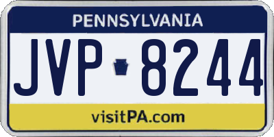 PA license plate JVP8244