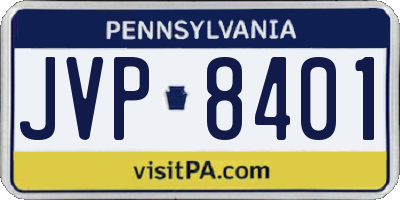 PA license plate JVP8401