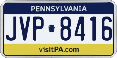 PA license plate JVP8416