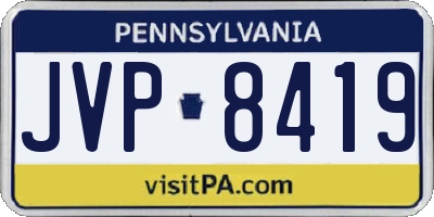 PA license plate JVP8419