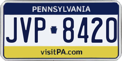 PA license plate JVP8420