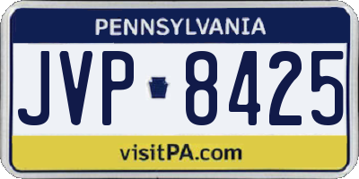 PA license plate JVP8425