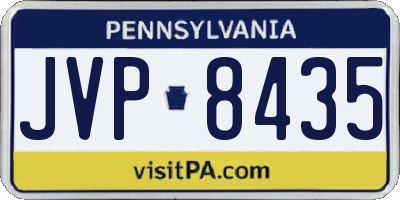 PA license plate JVP8435