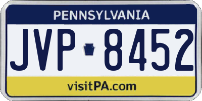 PA license plate JVP8452