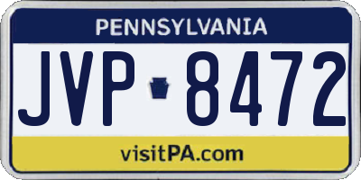 PA license plate JVP8472