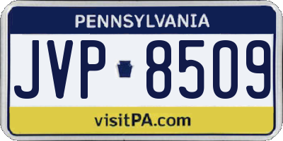 PA license plate JVP8509