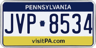 PA license plate JVP8534