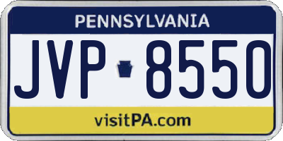 PA license plate JVP8550