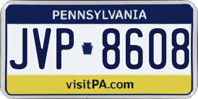 PA license plate JVP8608
