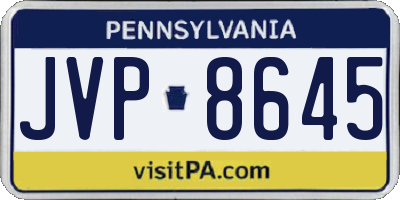 PA license plate JVP8645