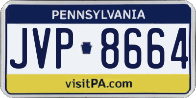 PA license plate JVP8664