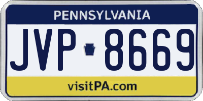 PA license plate JVP8669