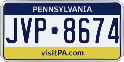 PA license plate JVP8674