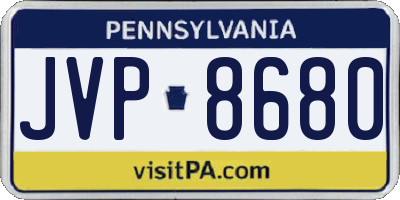 PA license plate JVP8680
