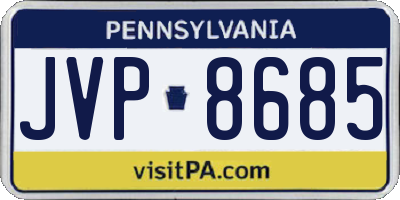 PA license plate JVP8685